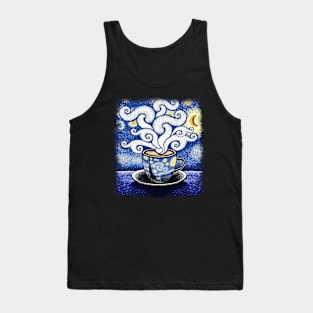 Cappuccino lover starry night Van Gogh Tank Top